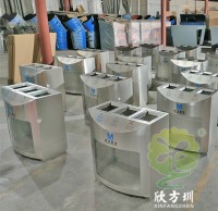 武漢地鐵站室內(nèi)透明三分類(lèi)不銹鋼垃圾桶