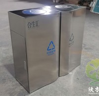 商場(chǎng)室內(nèi)帶蓋不銹鋼分類垃圾桶