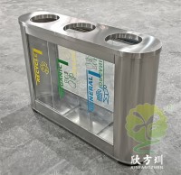 外貿(mào)室內(nèi)環(huán)衛(wèi)透明三分類不銹鋼垃圾桶